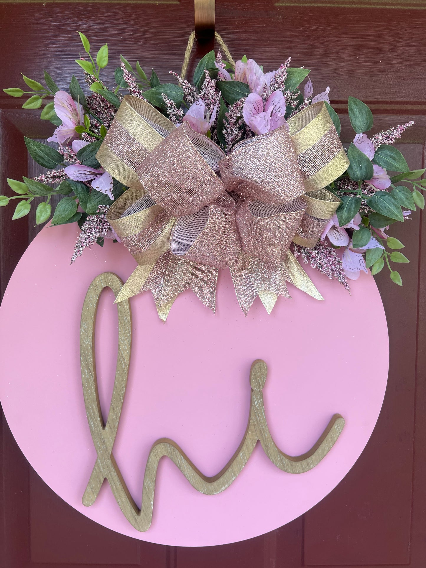 Dusty Rose “Hi” Sign