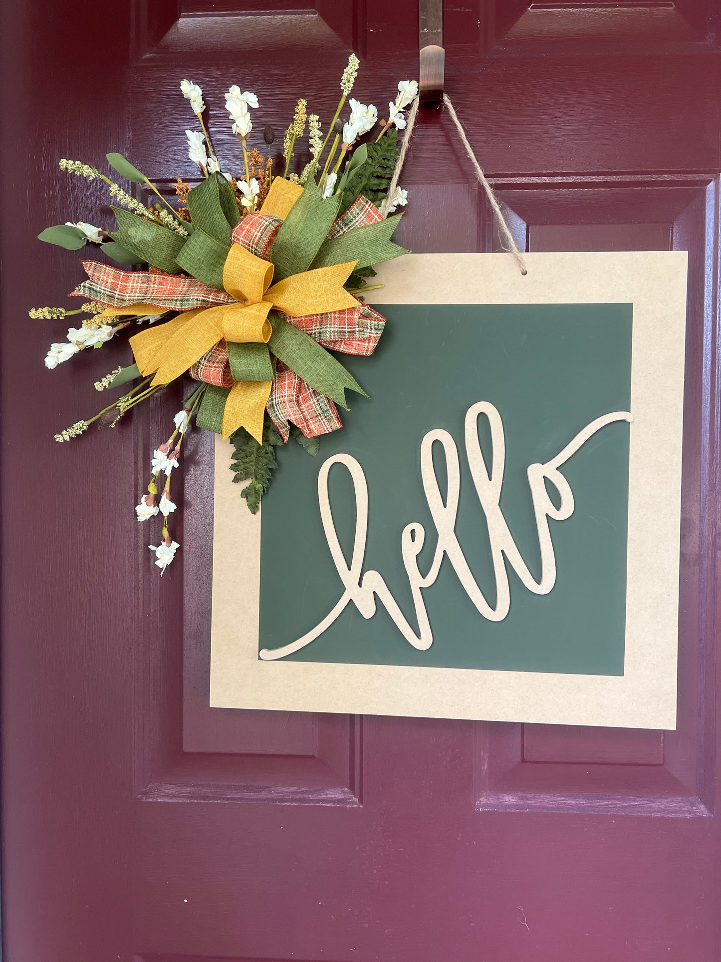 Olive Green Square Wreath